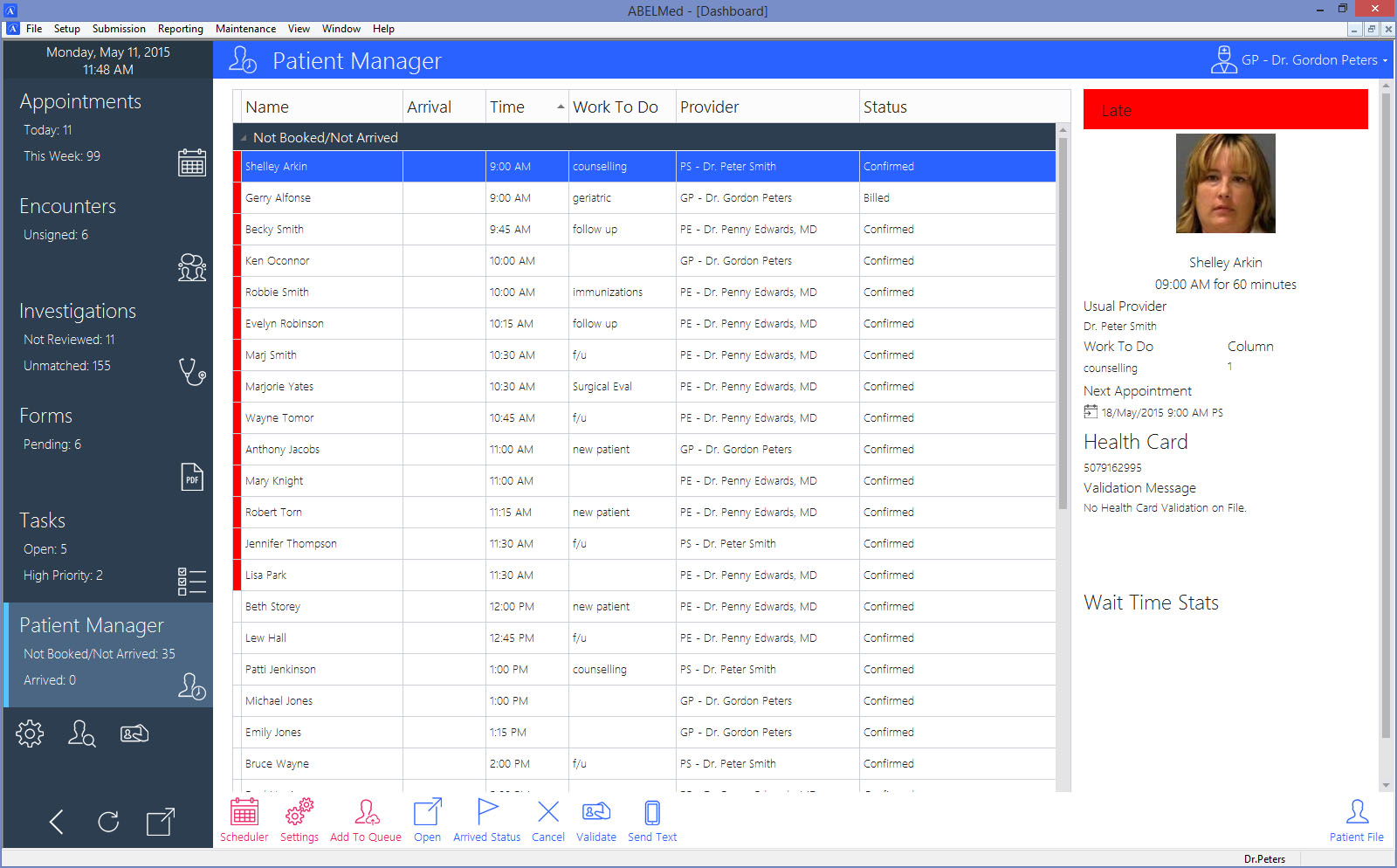 dashboard patient manager